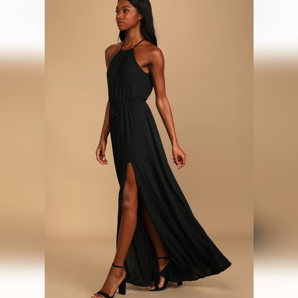 NWT Essence of Style Black Maxi Dress